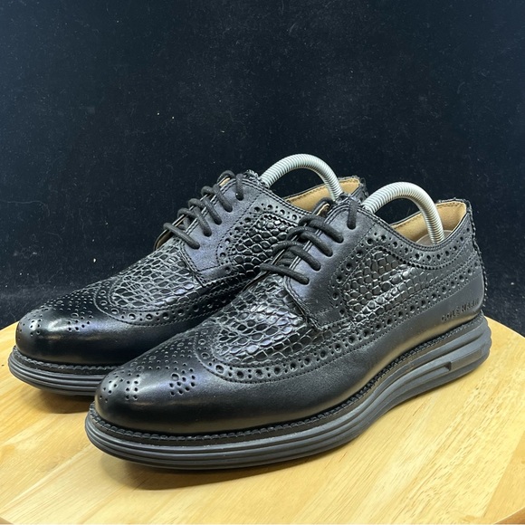 Cole Haan Grand 360 Crocodile Skin Black Leather Size 8.5 Mens